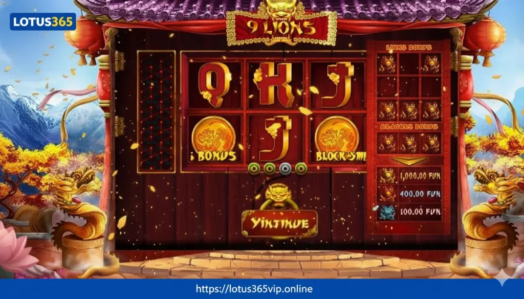 9 lions slots on Lotus365